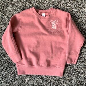 coquette bow Ballet Slippers Embroidered Sweatshirt customized with Hannah Sz 4